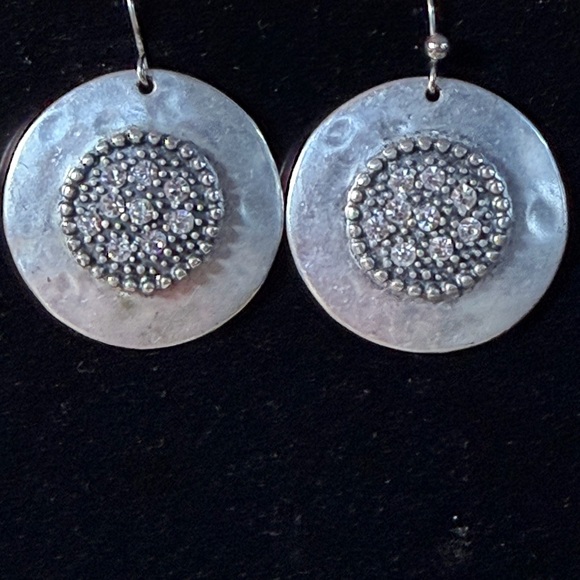 Chico’s Elegant Silver Rhinestone Earrings - Picture 3 of 3